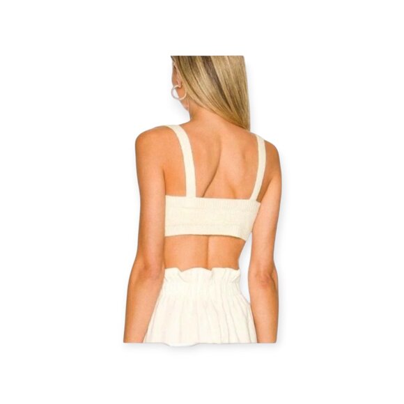 Sleeveless Neutral Cream Ribbed Boxy Knit Tank by WeWoreWhat L - Picture 5 of 10